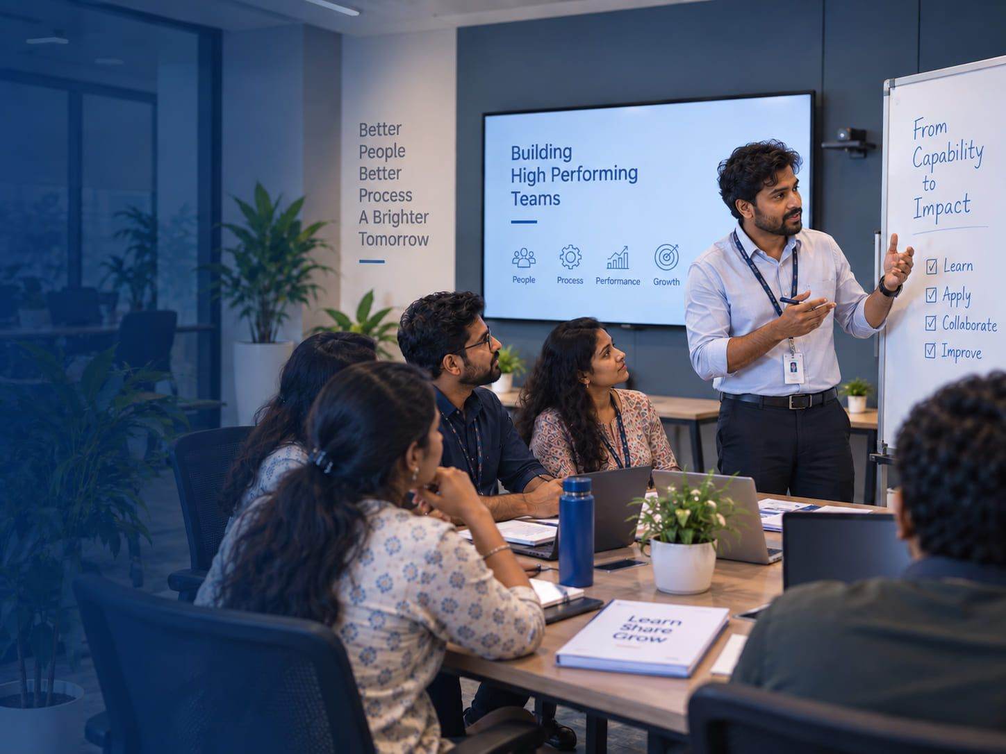 Young professionals engaged in a training and skill development session